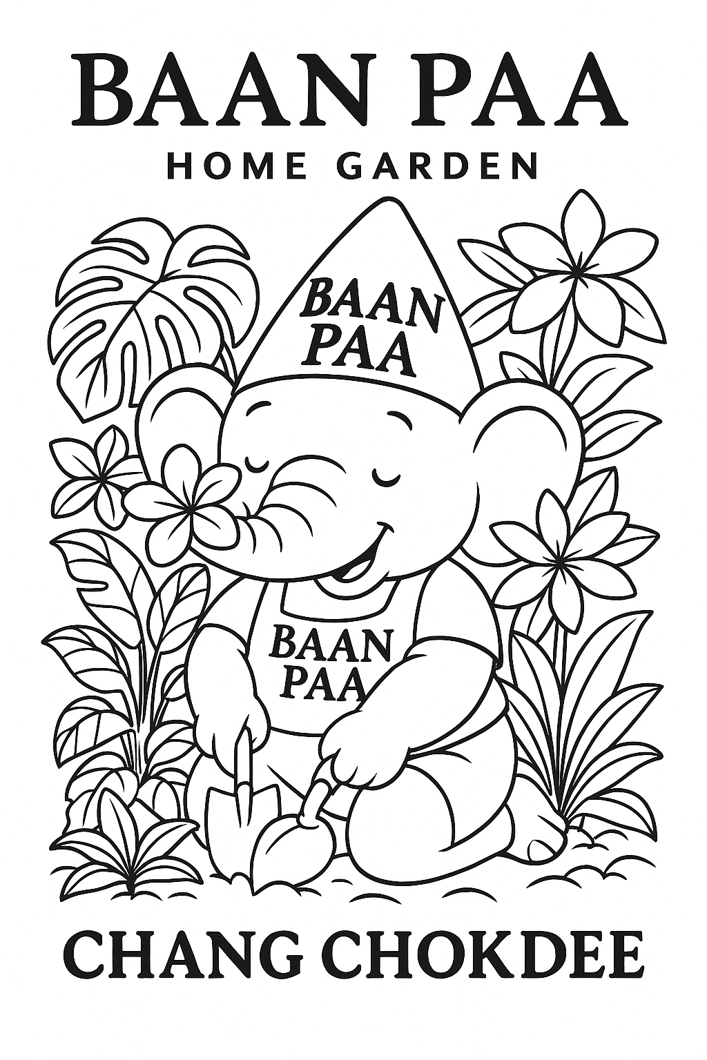 Chang Chokdee (Home Jungle) Coloring Sheet