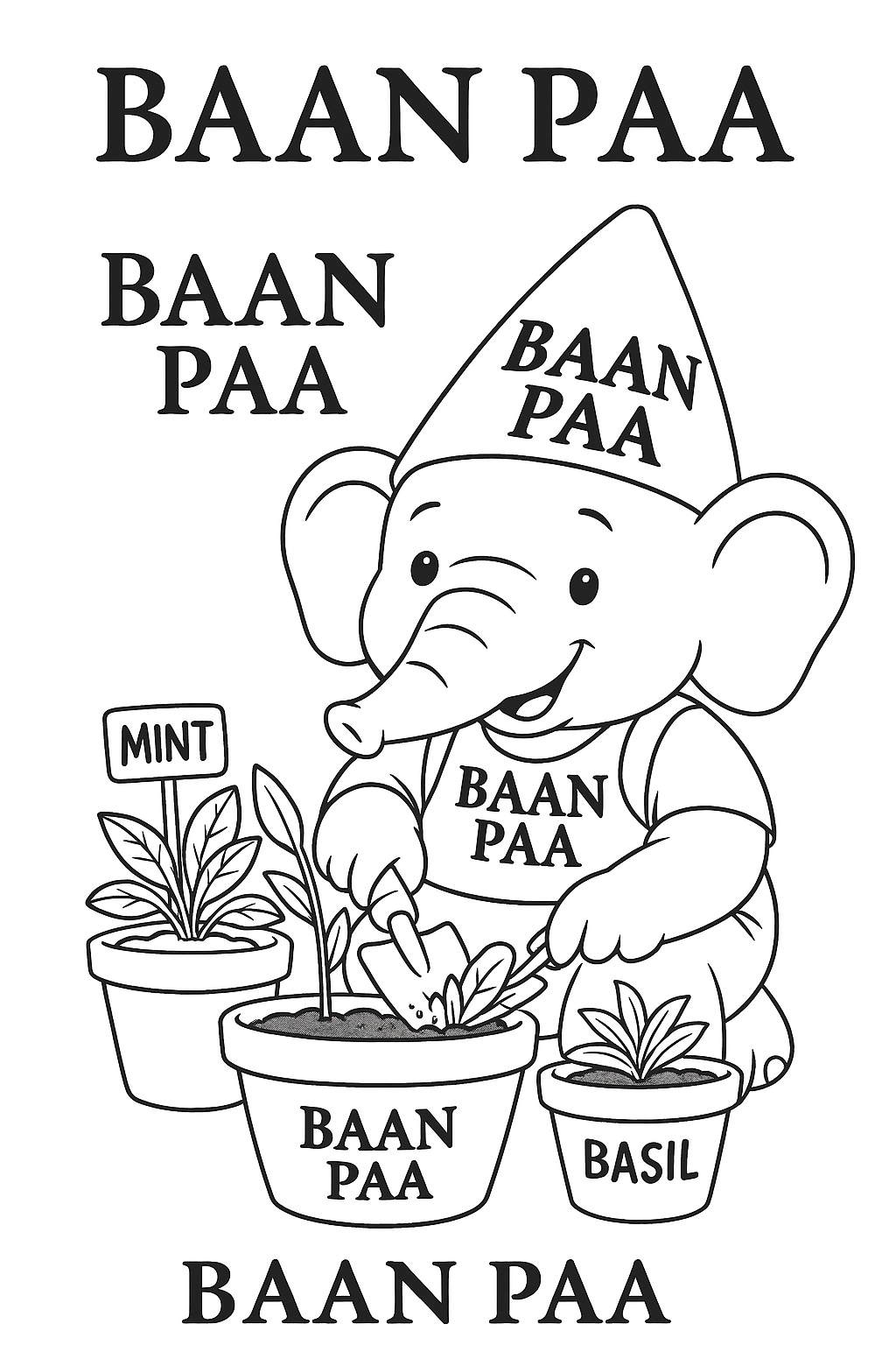 Chang Chokdee (Planting) Coloring Sheet